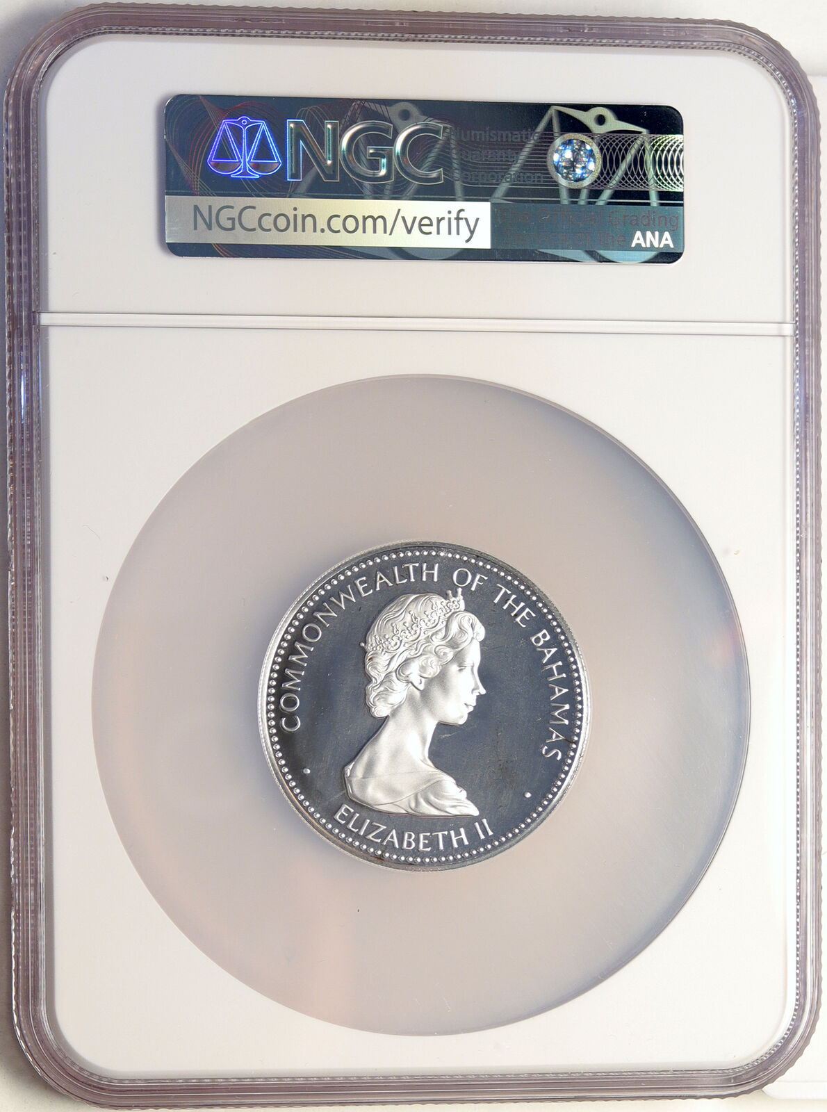 1973 The BAHAMAS Ship Santa Maria VINTAGE OLD Proof Silver $10 Coin NGC i98548