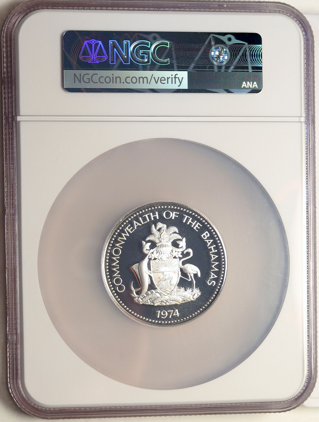 1974 BAHAMAS Large Independence Milo Butler OLD Proof Silver $10 NGC Coin i98552