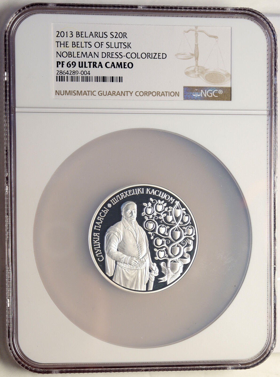 2013 BELARUS The Belts of Slutsk NOBLEMAN Proof Silver 20 Rubles Coin NGC i98560