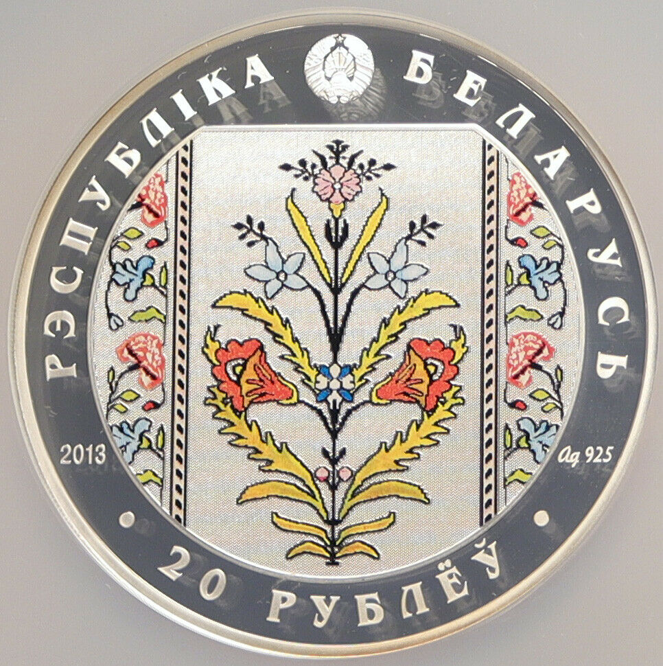 2013 BELARUS Belts of Slutsk COLLECTING Proof Silver 20 Rubles Coin NGC i98550