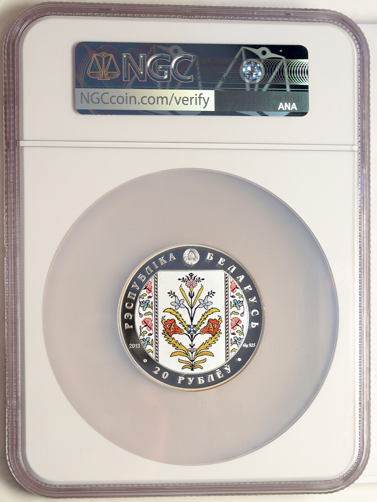 2013 BELARUS Belts of Slutsk COLLECTING Proof Silver 20 Rubles Coin NGC i98550