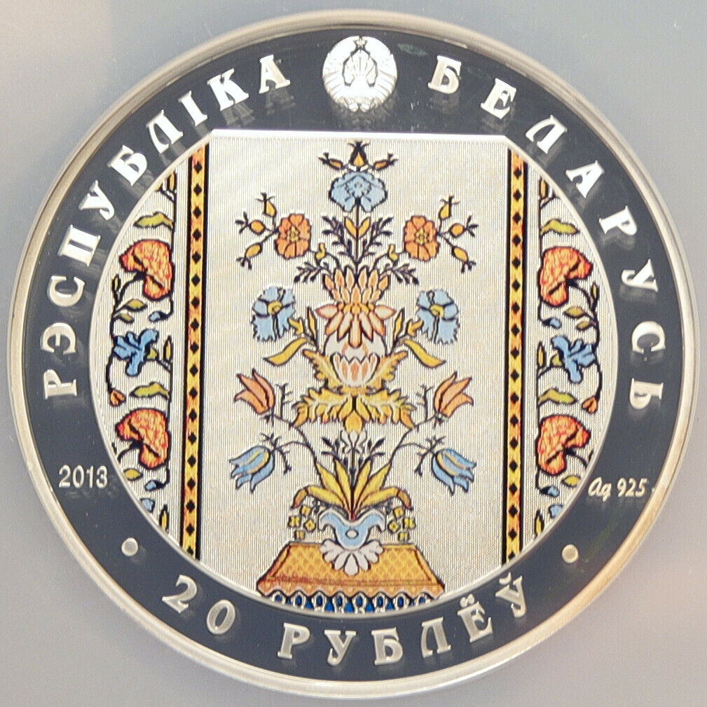 2013 BELARUS Belts of Slutsk Radziwills Proof Silver 20 Rubles Coin NGC i98559