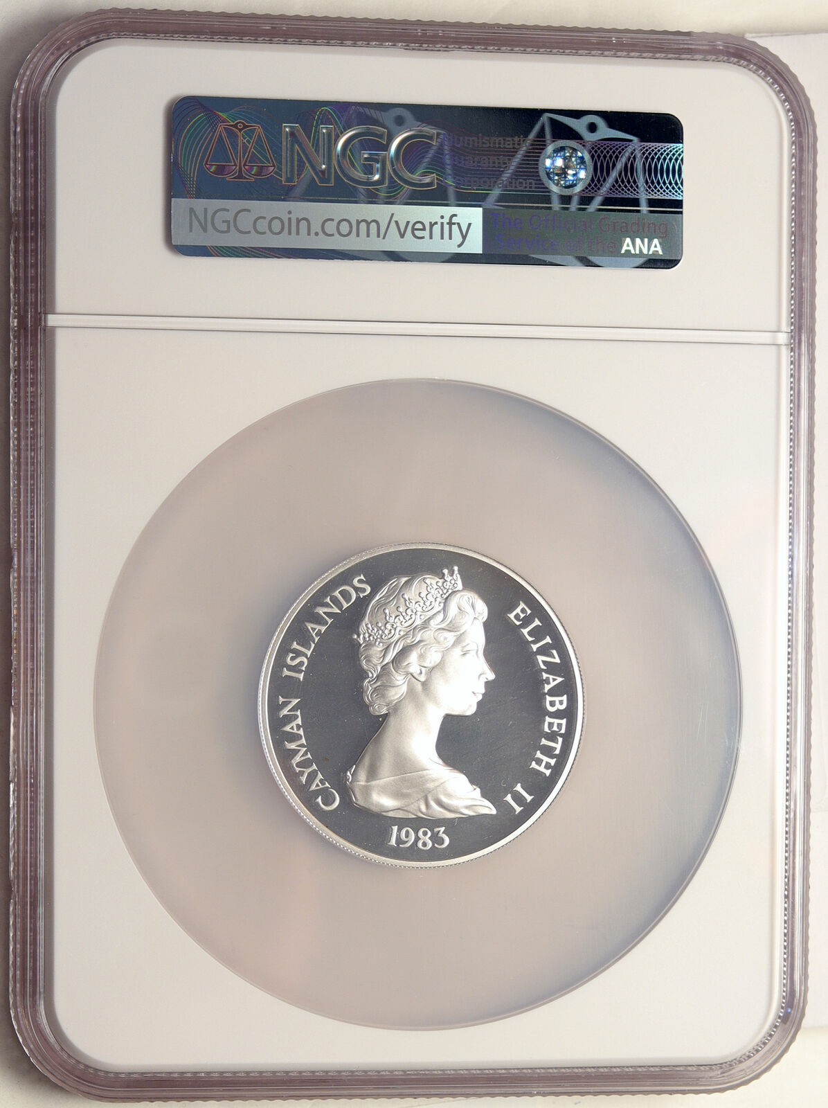 1983 CAYMAN ISLANDS Elizabeth II ROYAL VISIT Proof Silver $25 Coin NGC i98558