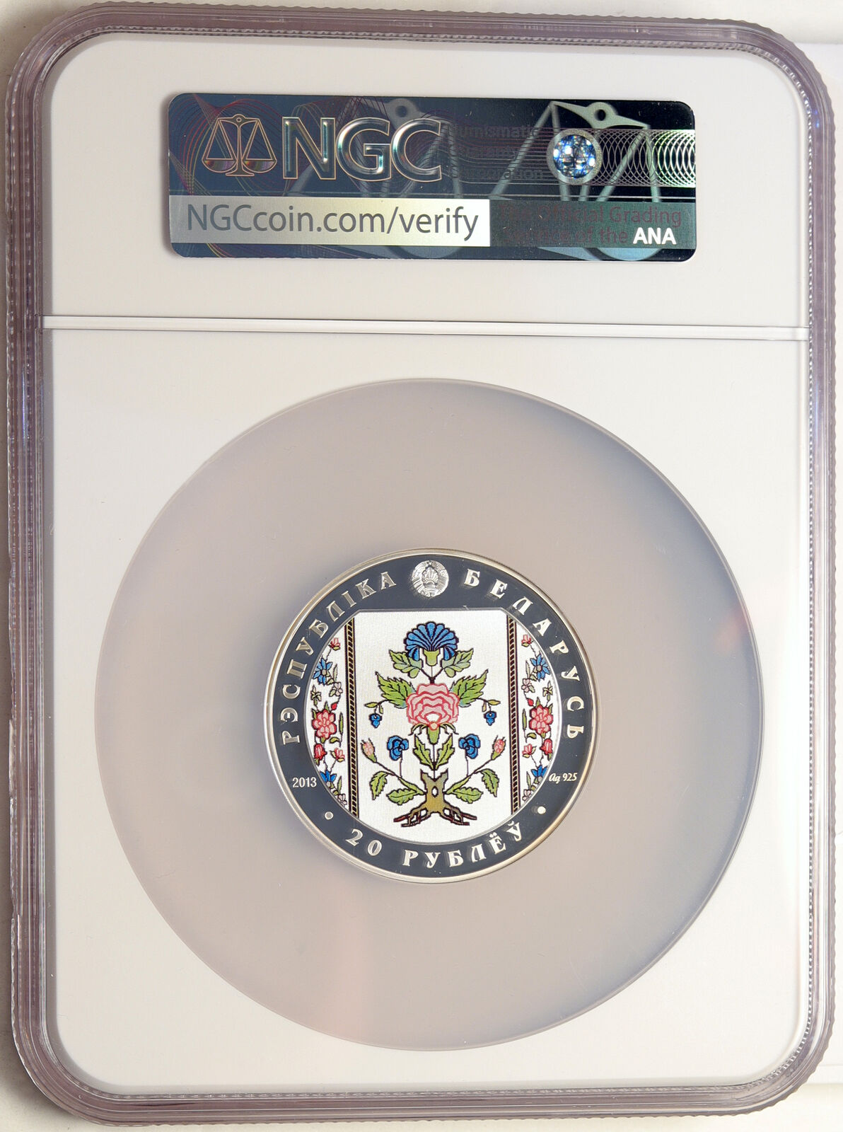 2013 BELARUS The Belts of Slutsk MARKINGS Proof Silver 20 Rubles Coin NGC i98549