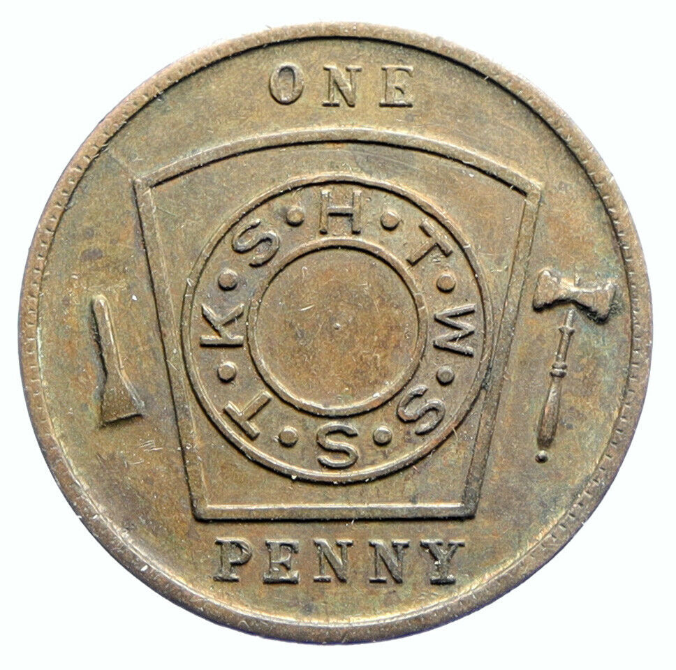 USA FREEMASON Warwick, VIRGINIA Lodge No. 80 VINTAGE Penny Masonic Token i96546