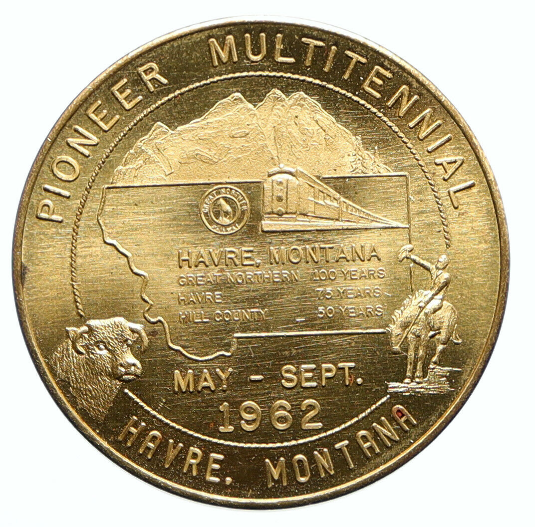 1962 UNITED STATES MONTANA City of Havre Pioneer 50c SO-CALLED-HALF Medal i96545