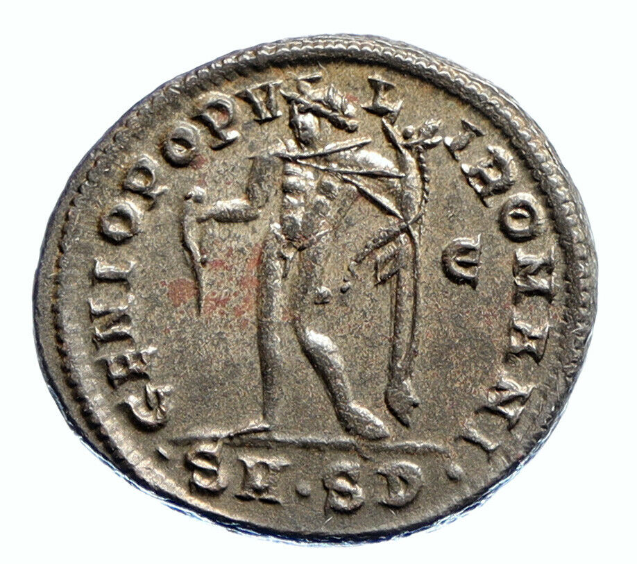 GALERIUS as Caesar Authentic Ancient 305AD Genuine Roman Coin w GENIUS i96404