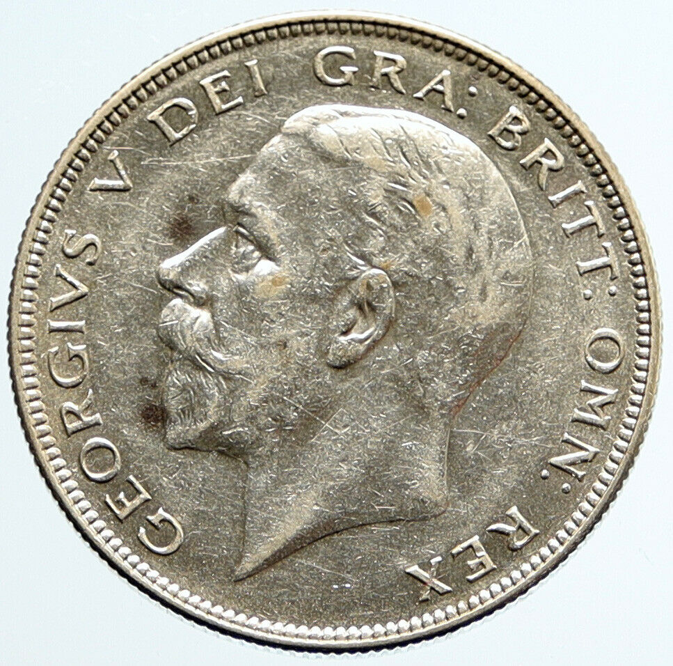 1936 Great Britain UK United Kingdom King George V SILVER 1/2 Crown Coin i96650