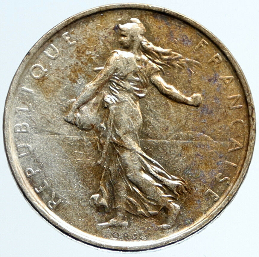 1962 FRANCE La Semeuse French SOWER WOMAN Old LARGE Silver 5 Francs Coin i96713