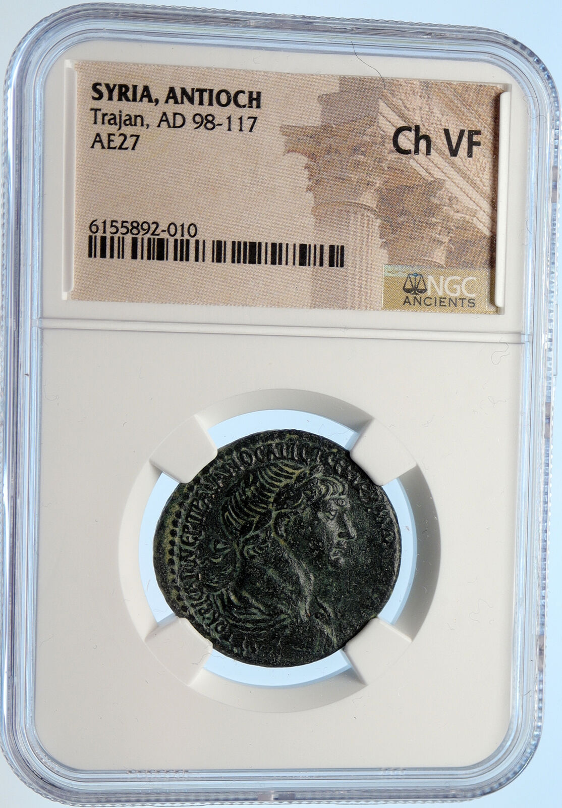 TRAJAN 98AD Antioch Seleukis Pieria OLD Ancient VINTAGE Roman Coin SC NGC i95656