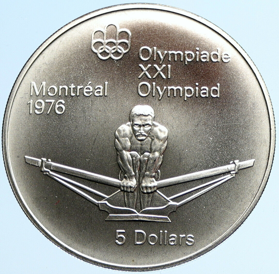 1974 CANADA Queen Elizabeth II Olympics Montreal ROWING BU Silver 5 Coin i97863