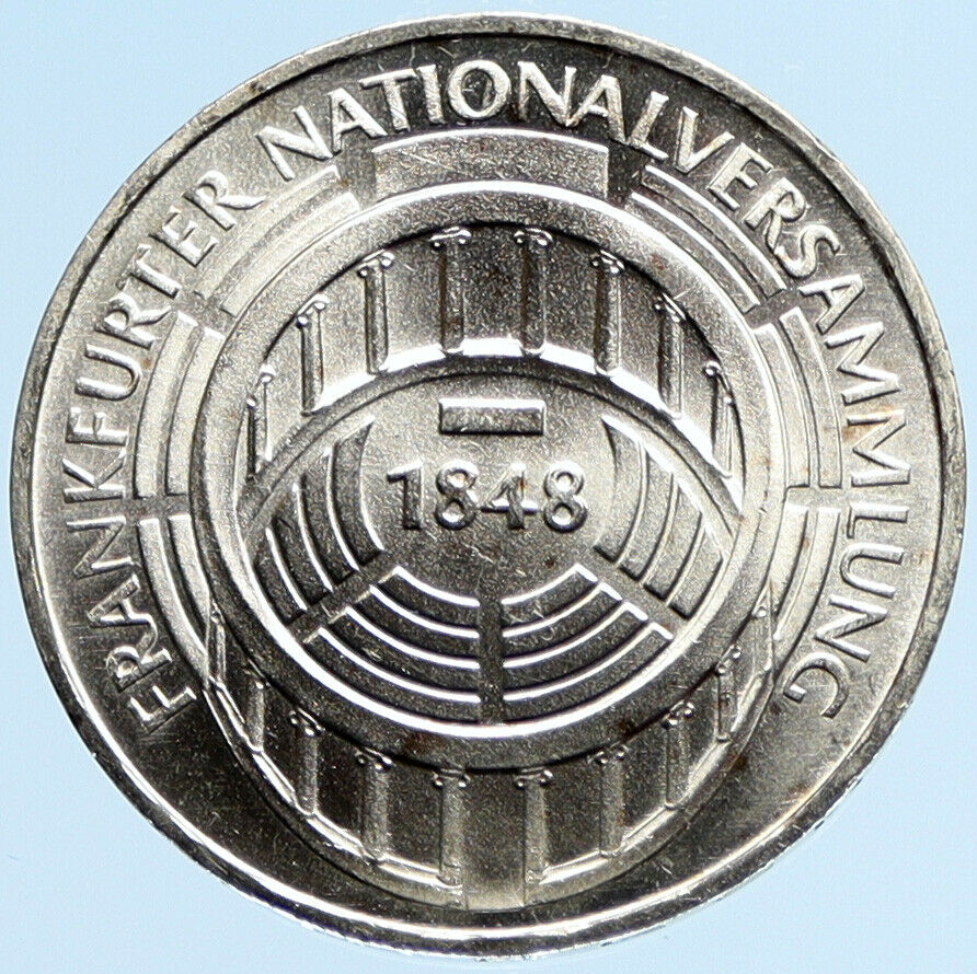 1973 G GERMANY FRANFURT PARLIAMENT BUILDING BU Silver 5 MK German Coin i97181