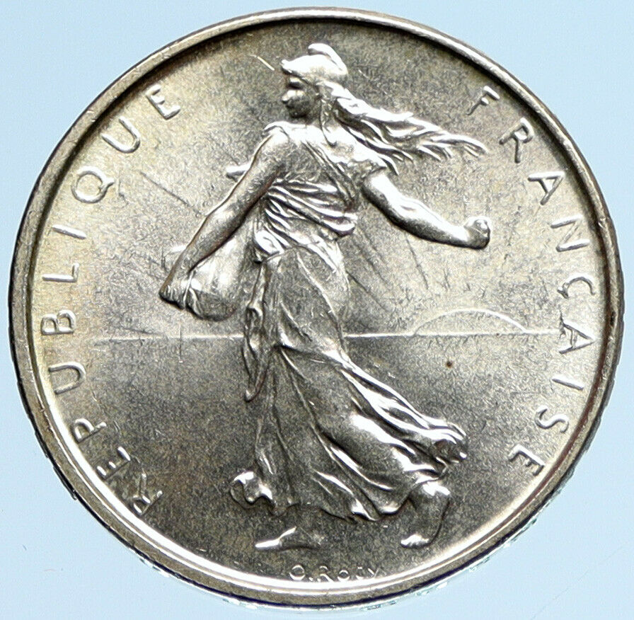 1962 FRANCE La Semeuse French SOWER WOMAN Old LARGE Silver 5 Francs Coin i97160