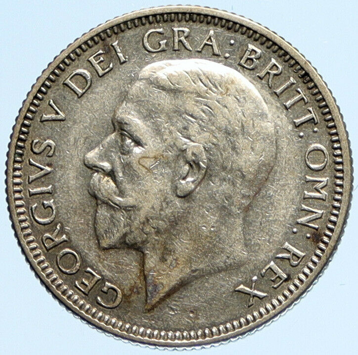 1933 Great Britain UK United Kingdom King George V SILVER SHILLING Coin i97182