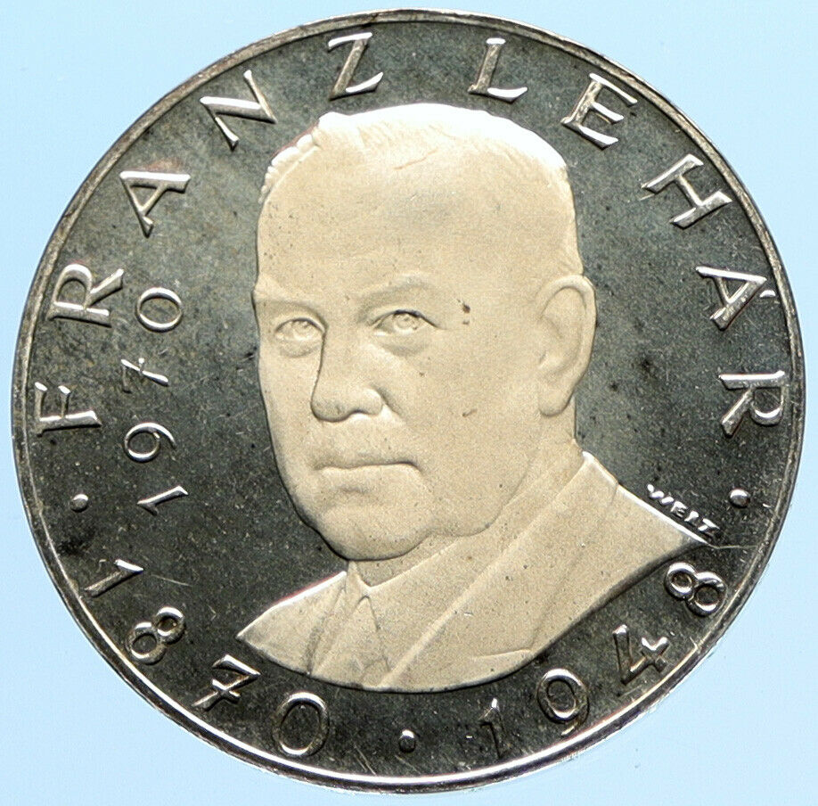 1970 AUSTRIA Franz Lehar Hungarian Composer PRF Silver 25 S Austrian Coin i97775