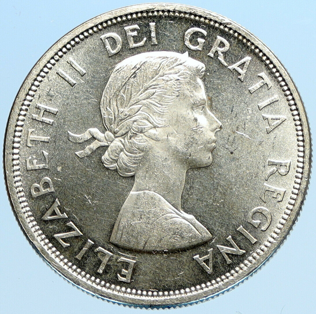 1964 CANADA Quebec Charlottetown Antique Genuine BIG SILVER Dollar Coin i97785