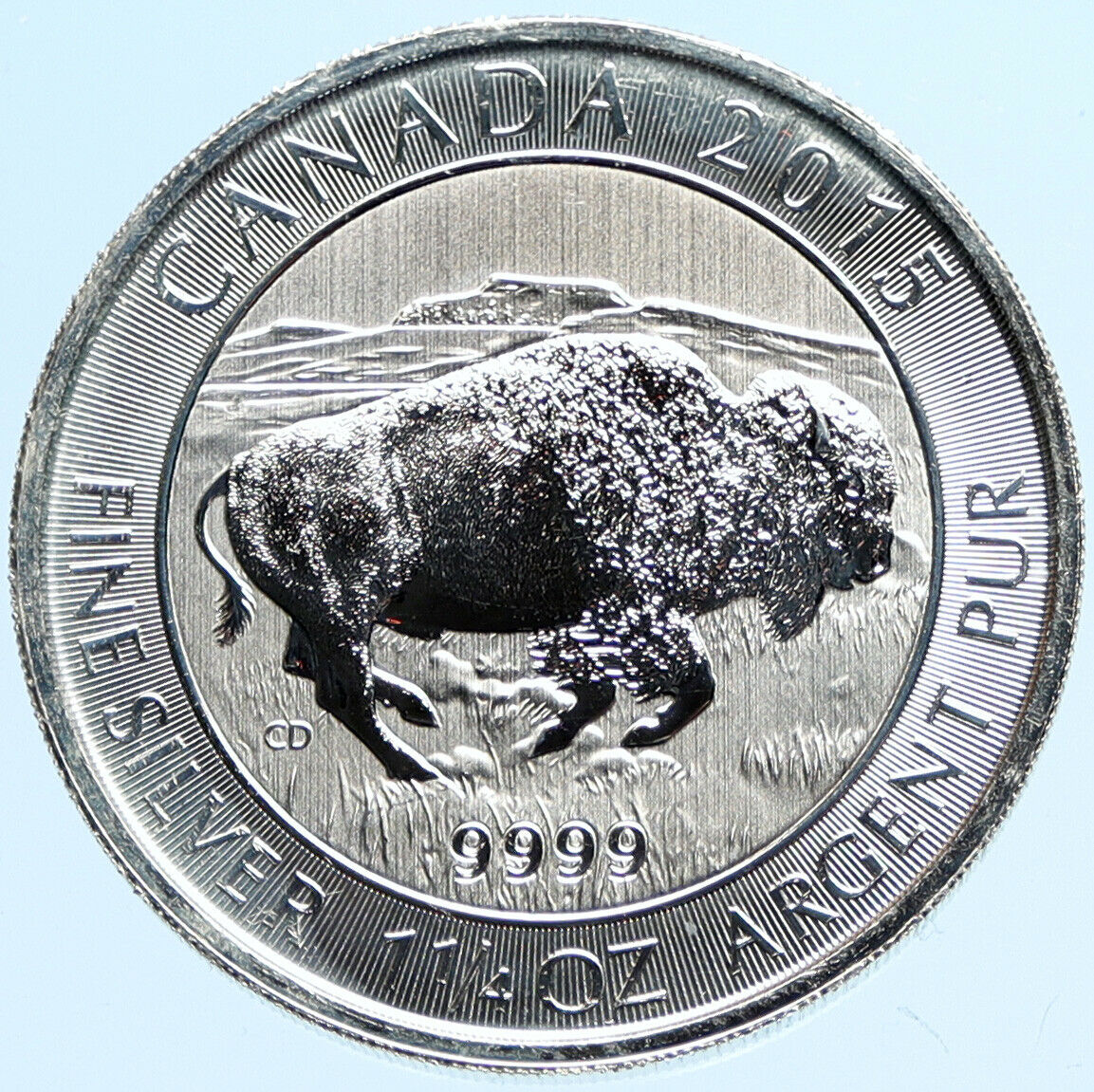 2015 CANADA UK Queen Elizabeth II w/ BISON 1 1/4 OZ Proof Silver $8 Coin i97810