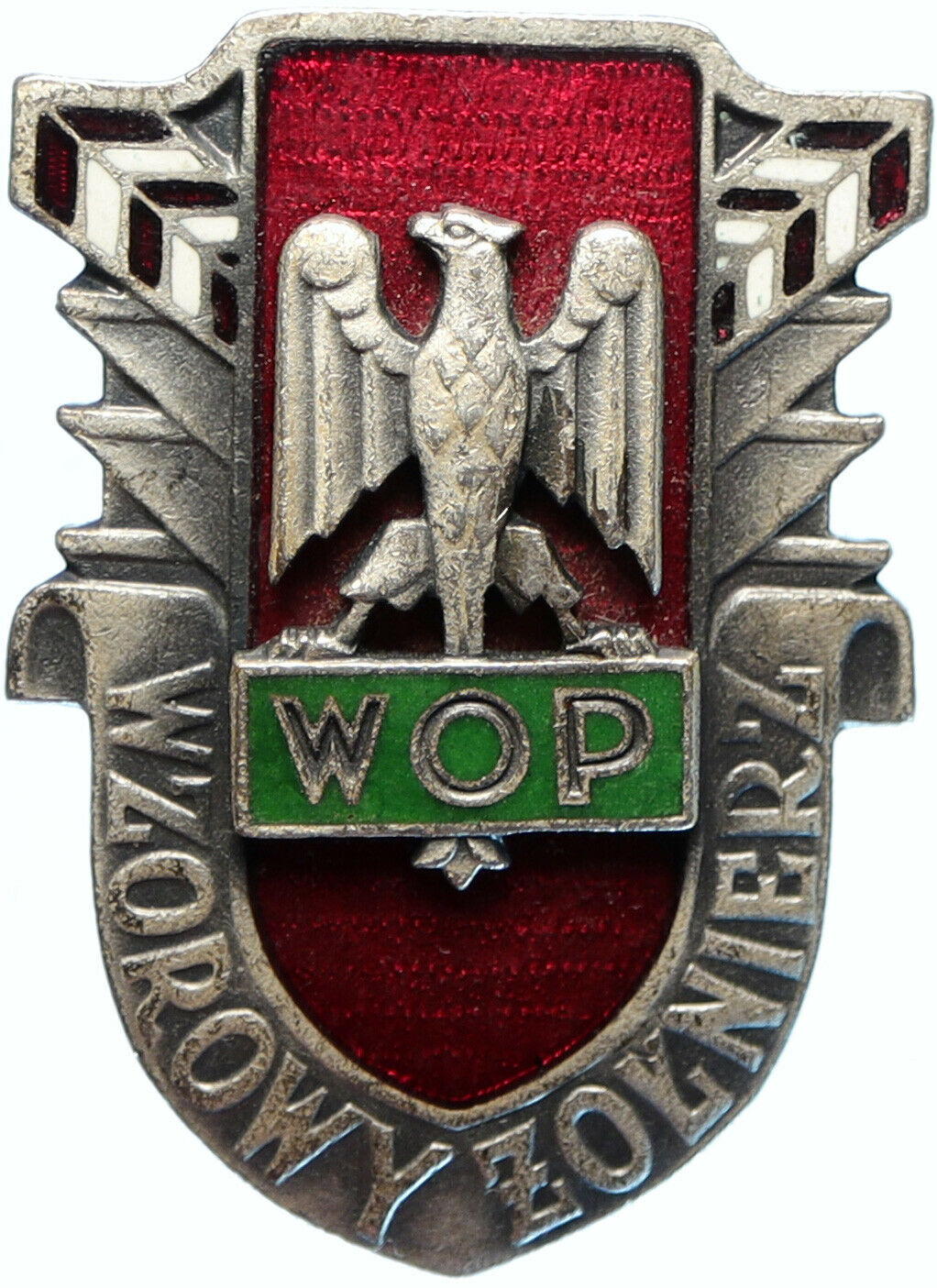 1930's POLAND WOP Badge of BORDER GUARDS Antique Silver Military Medal i98175