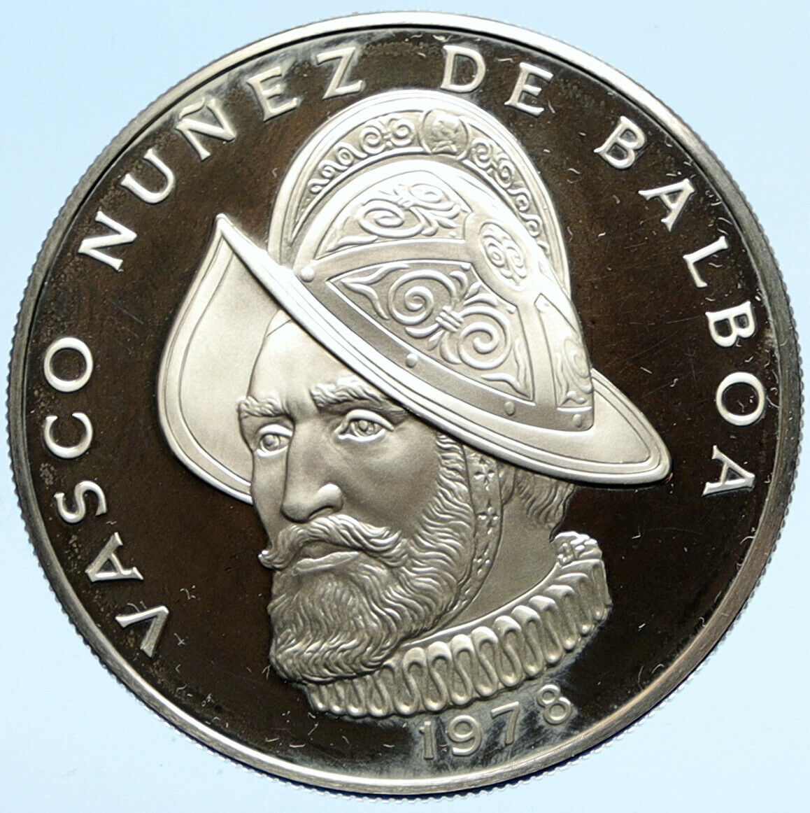 1978 PANAMA Spanish Conquistador Hero Vintage Proof Silver BALBOA Coin i98816