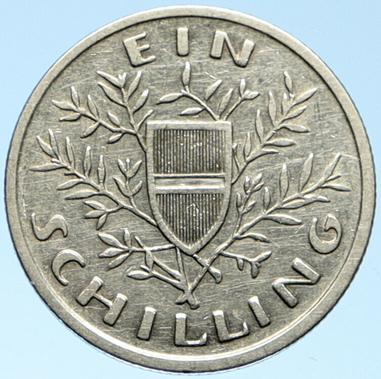 1925 AUSTRIA Parliament in Vienna Edelweiss Antique Silver Schilling Coin i99157