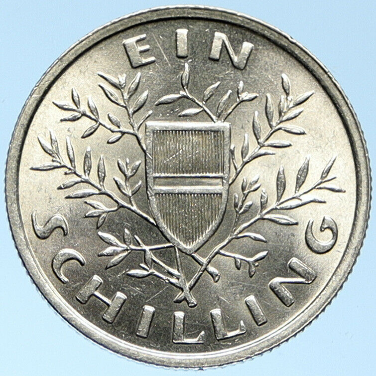 1925 AUSTRIA Parliament in Vienna Edelweiss Antique Silver Schilling Coin i99162