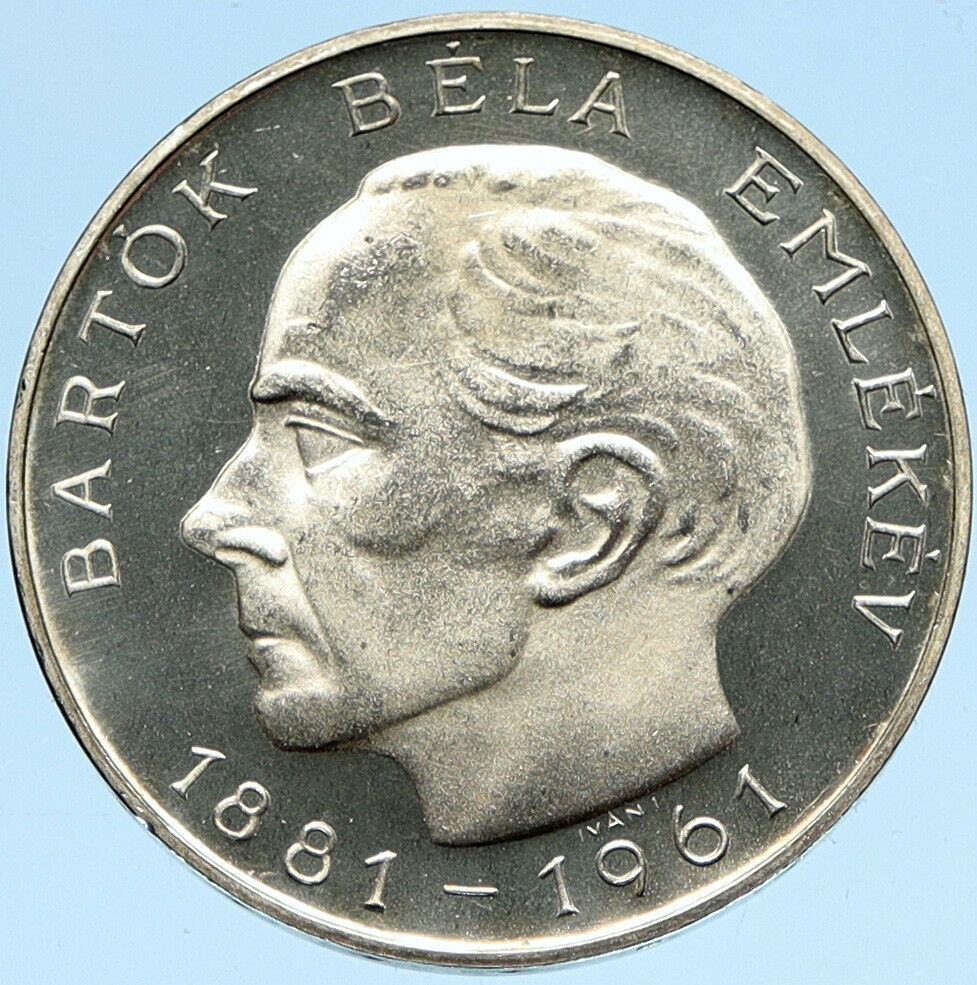 1961 HUNGARY Musician OPERA Antique Bela Bartok PRF Silver 25 Forint Coin i98897