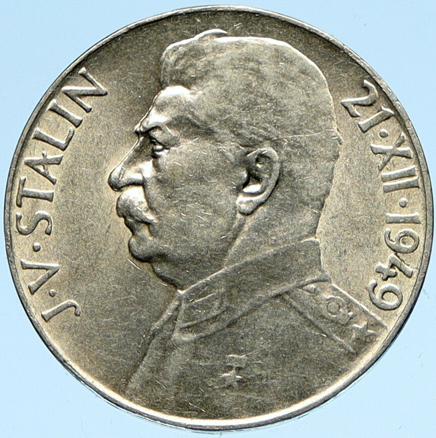 1949 CZECHOSLOVAKIA Josef Stalin Birthday VINTAGE Silver 100 Korun Coin i98900