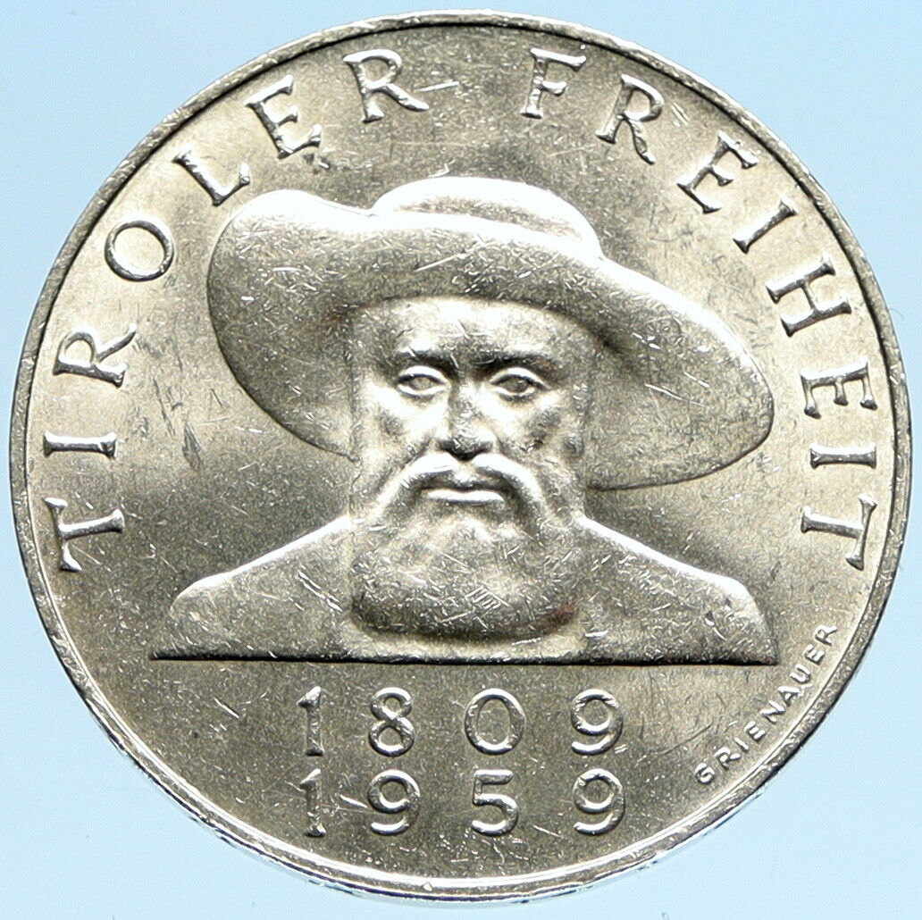 1959 AUSTRIA Tiroler Freiheit Liberation VINTAGE Silver 50 Shilling Coin i98881