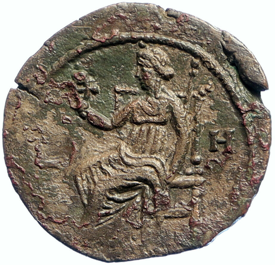 HADRIAN Authentic Ancient 133AD ALEXANDRIA Old Roman Coin SISTRUM SCEPTER i99433