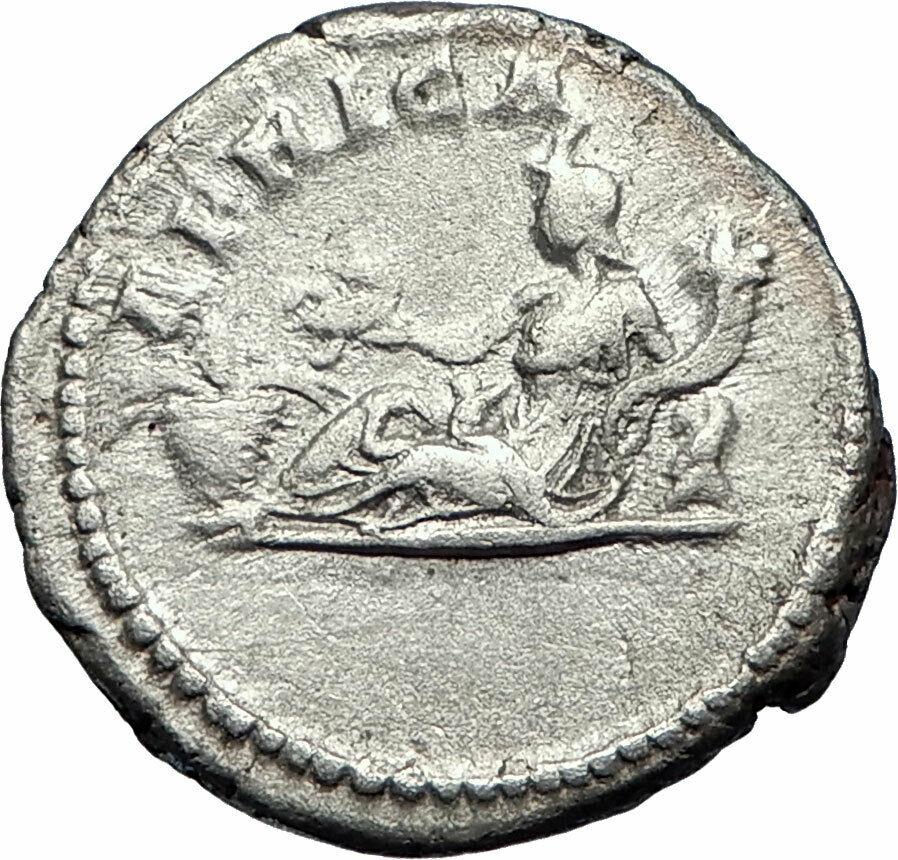 SEPTIMIUS SEVERUS 207AD Rome Authentic Ancient Silver Roman Coin AFRICA i73524