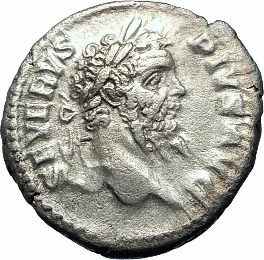 SEPTIMIUS SEVERUS 207AD Rome Authentic Ancient Silver Roman Coin AFRICA i73524