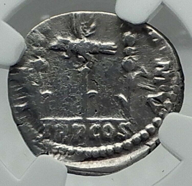 SEPTIMIUS SEVERUS Rare LGEIONARY DENARIUS Silver Roman Coin LEG XIV NGC i79213