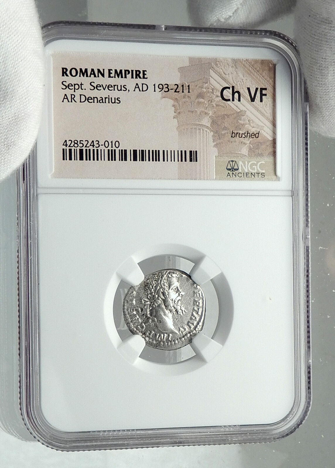 SEPTIMIUS SEVERUS Rare LGEIONARY DENARIUS Silver Roman Coin LEG XIV NGC i79213