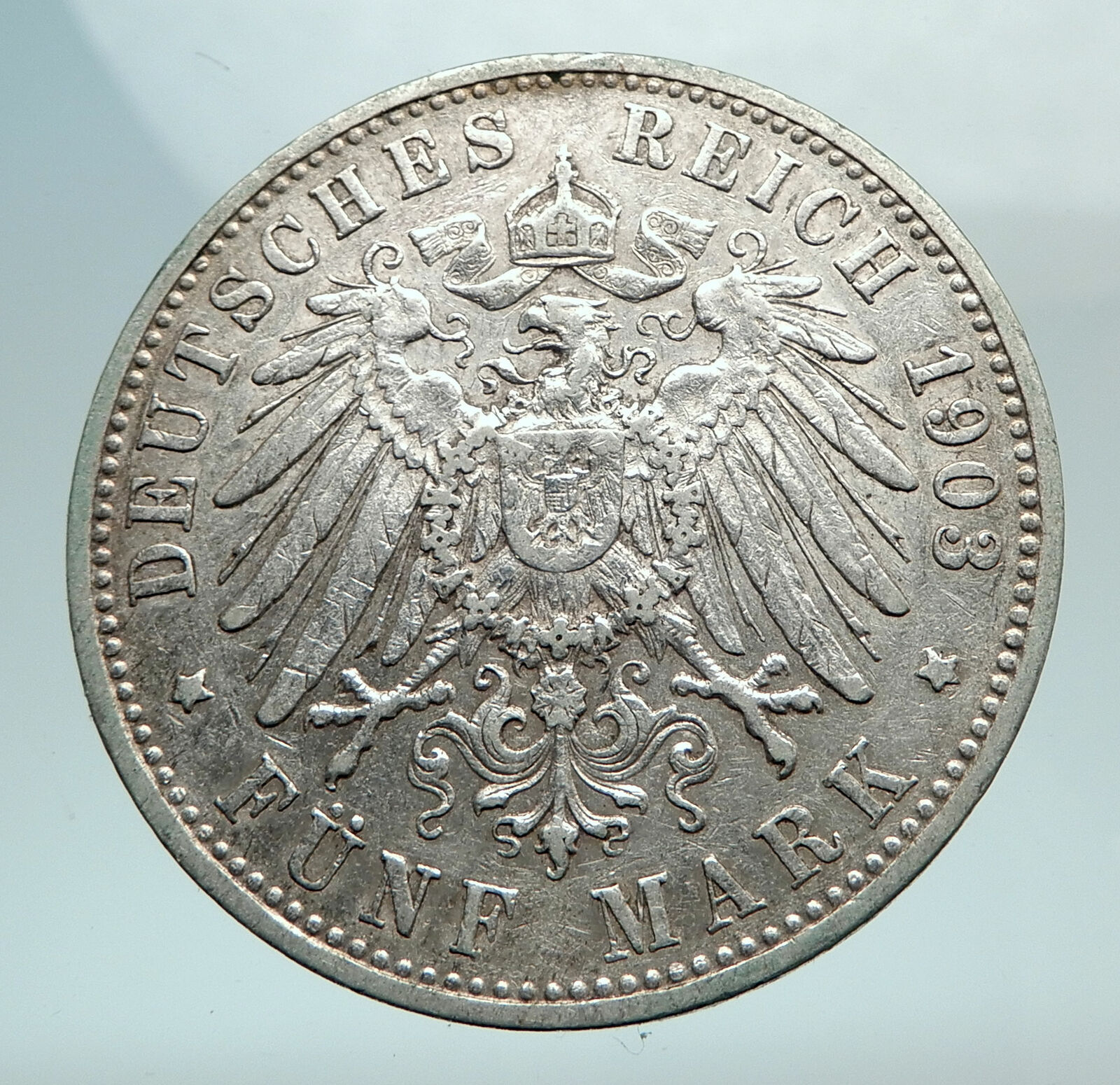 1903 F Germany GERMAN STATES Wurttemberg w WILHELM II Genuine Silver Coin i80156