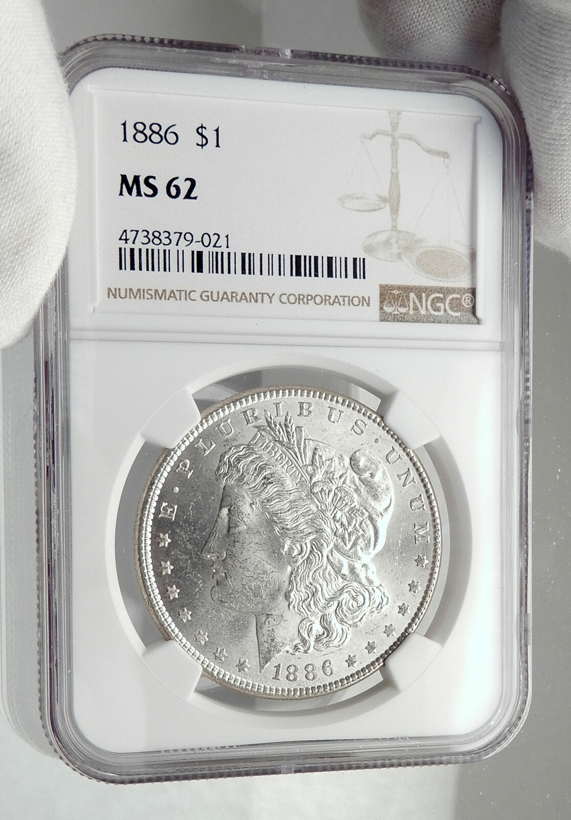 1886 UNITED STATES of America SILVER Morgan US Dollar Coin EAGLE NGC MS i80148