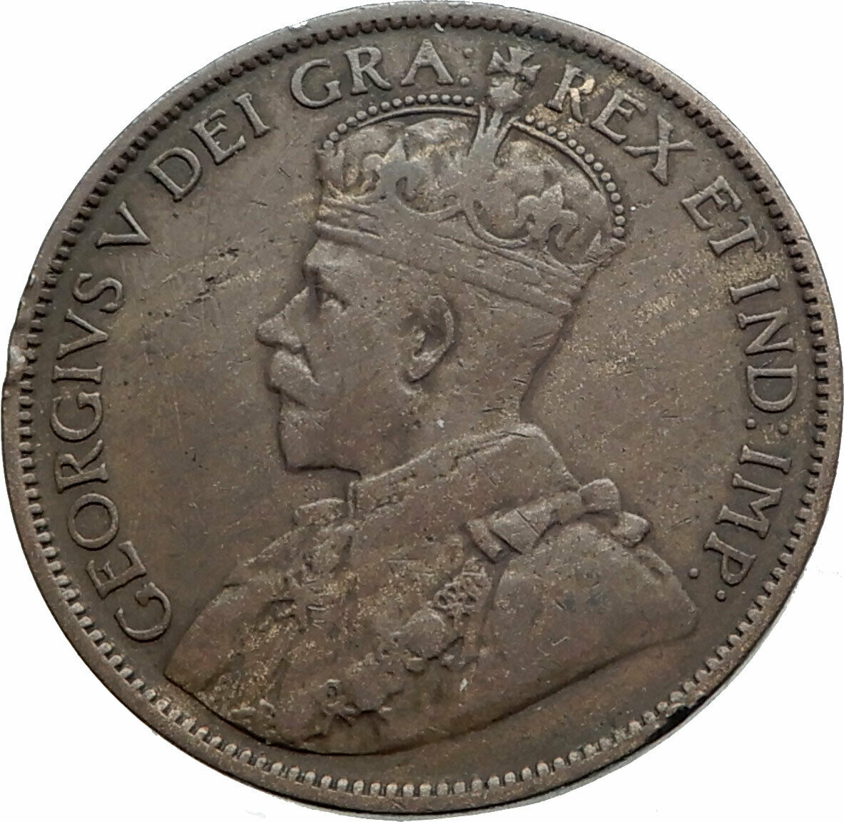 1912 CANADA Great Britain UK King George V Genuine Antique CENT Coin i80273