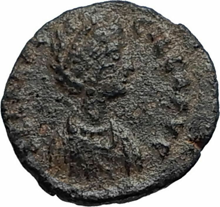 AELIA FLACILLA Theodosius I Wife 383AD Ancient Roman Coin VICTORY CHI-RHO i67512