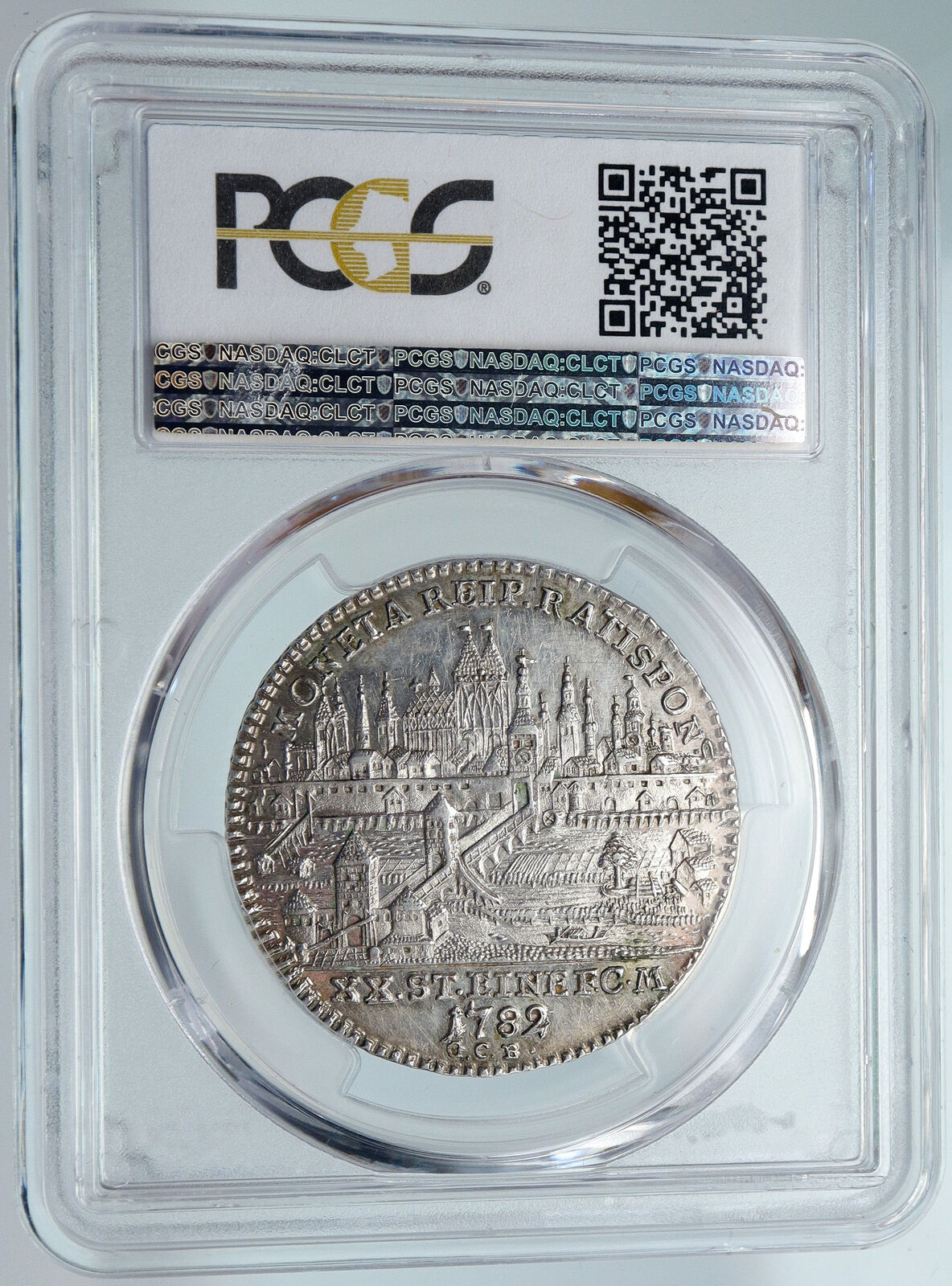 1782 GERMANY Free City REGENSBURG Joseph II Silver 1/2 Taler Coin PCGS i89605