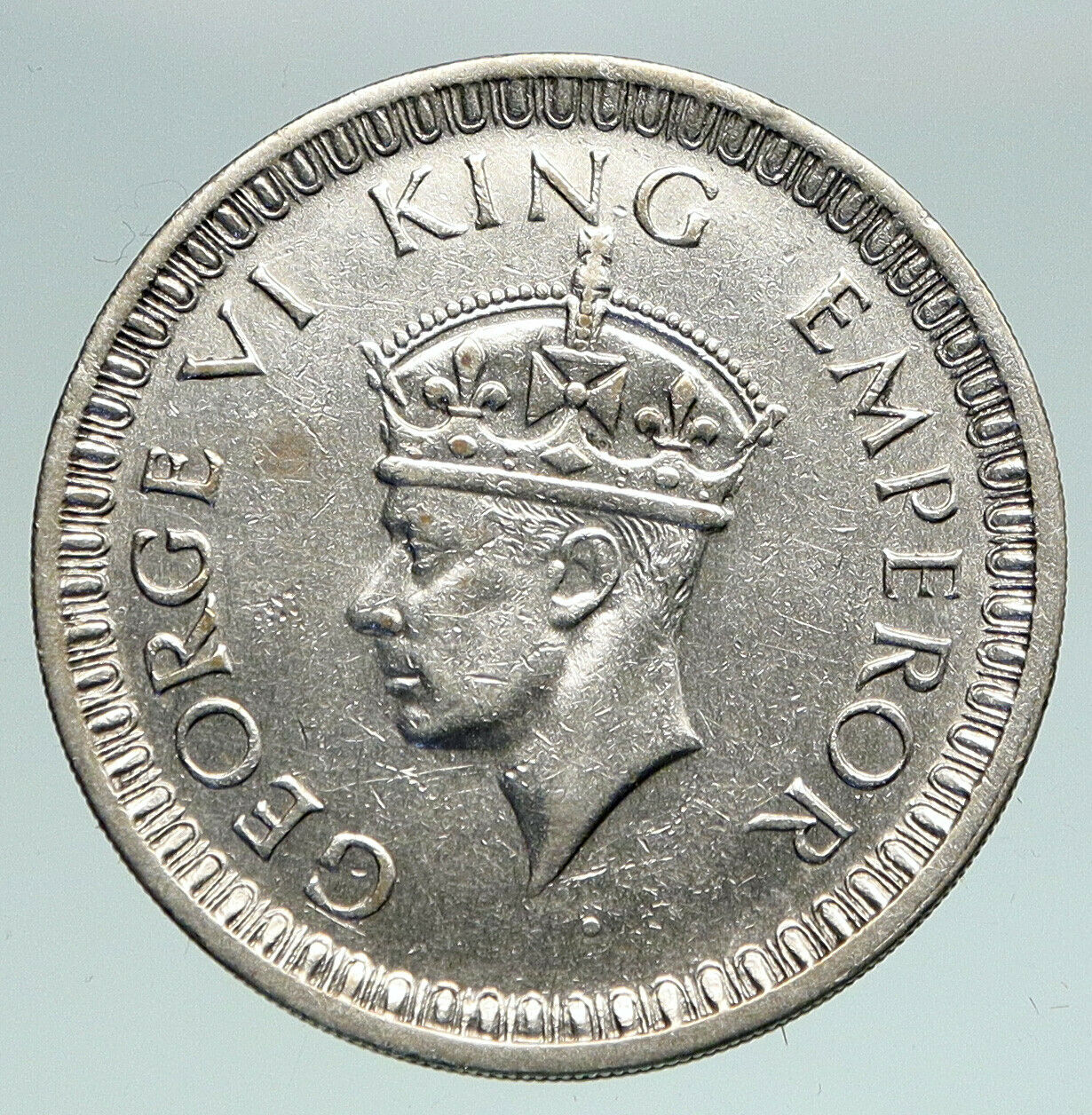 1942 United Kingdom KING GEORGE VI British INDIA Old Silver Rupee Coin i91112