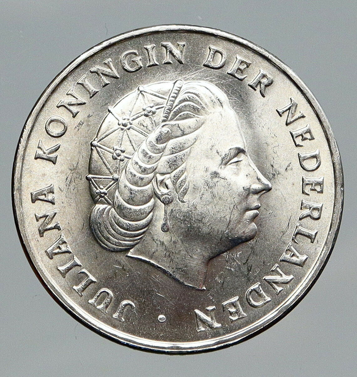 1964 NETHERLANDS ANTILLES Queen JULIANA Vintage SILVER OLD Gulden Coin i91671