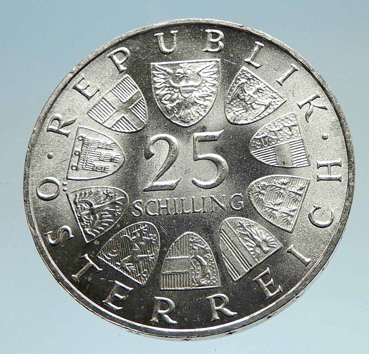 1966 AUSTRIA with Drama Actor Ferdinand Raimund Silver 25 Schilling Coin i75197