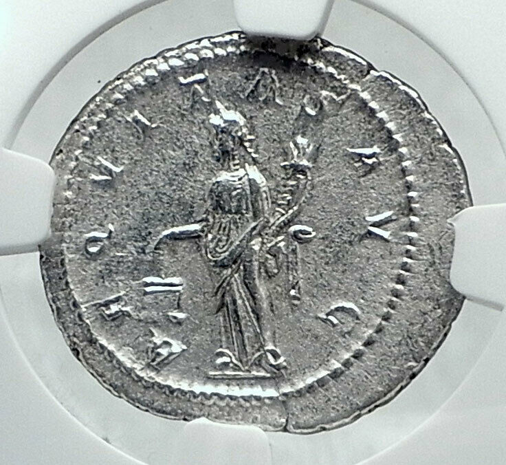 GORDIAN III Authentic Ancient 240AD Rome Silver Roman Coin AEQUITAS NGC i81393