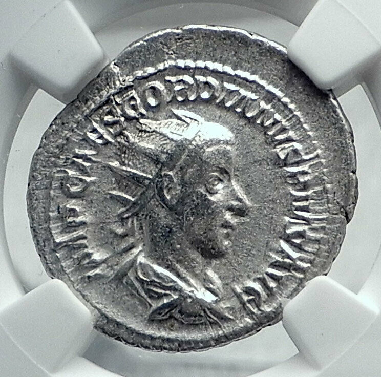 GORDIAN III Authentic Ancient 240AD Rome Silver Roman Coin AEQUITAS NGC i81393