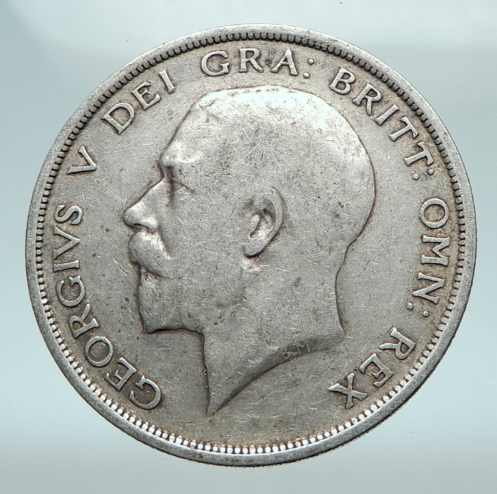 1916 Great Britain United Kingdom UK King GEORGE V Silver Half Crown Coin i81237