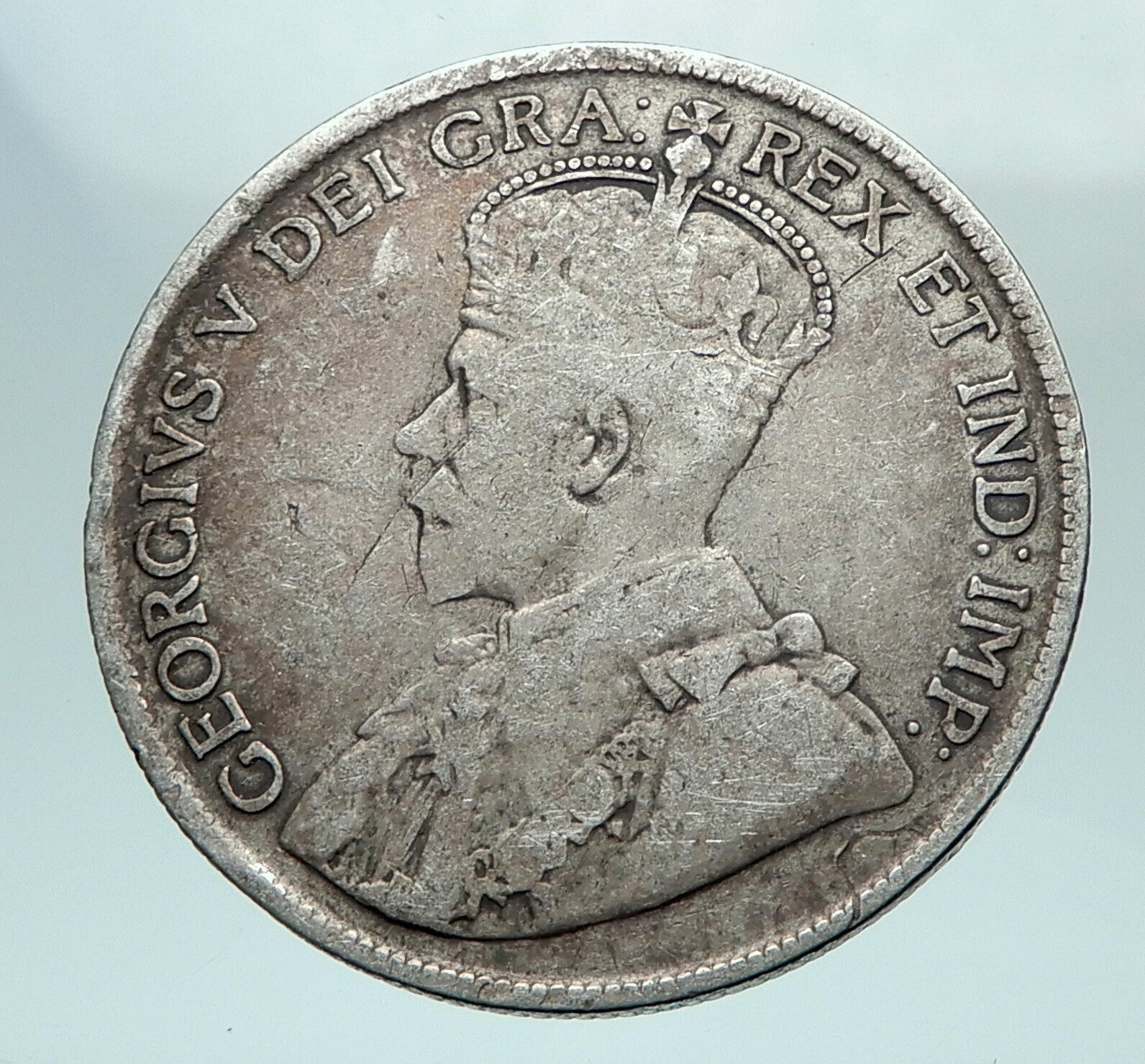 1919 CANADA Newfoundland UK King George V Genuine SILVER 50 CENTS Coin i81236