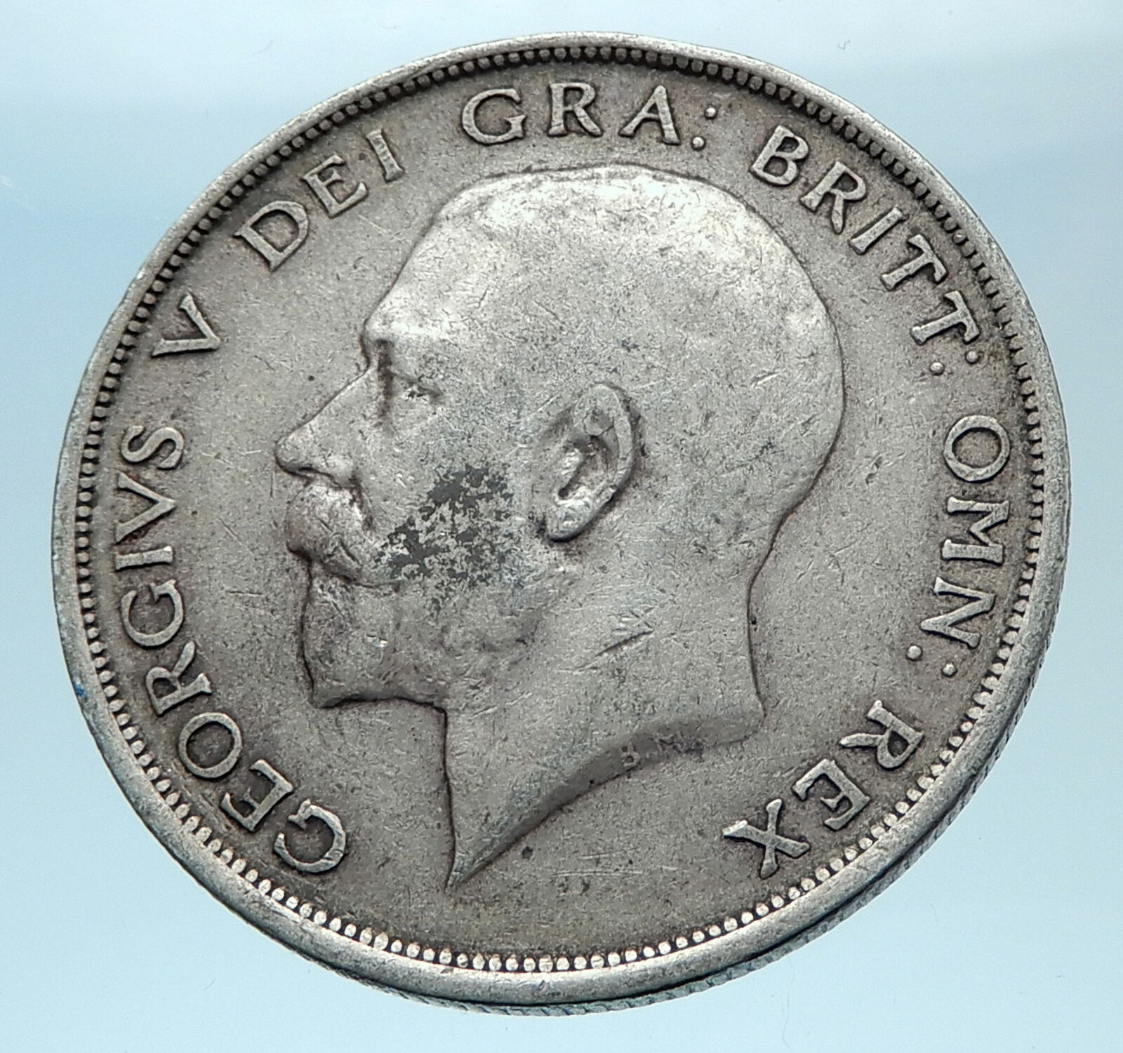 1915 Great Britain United Kingdom UK King GEORGE V Silver Half Crown Coin i77843