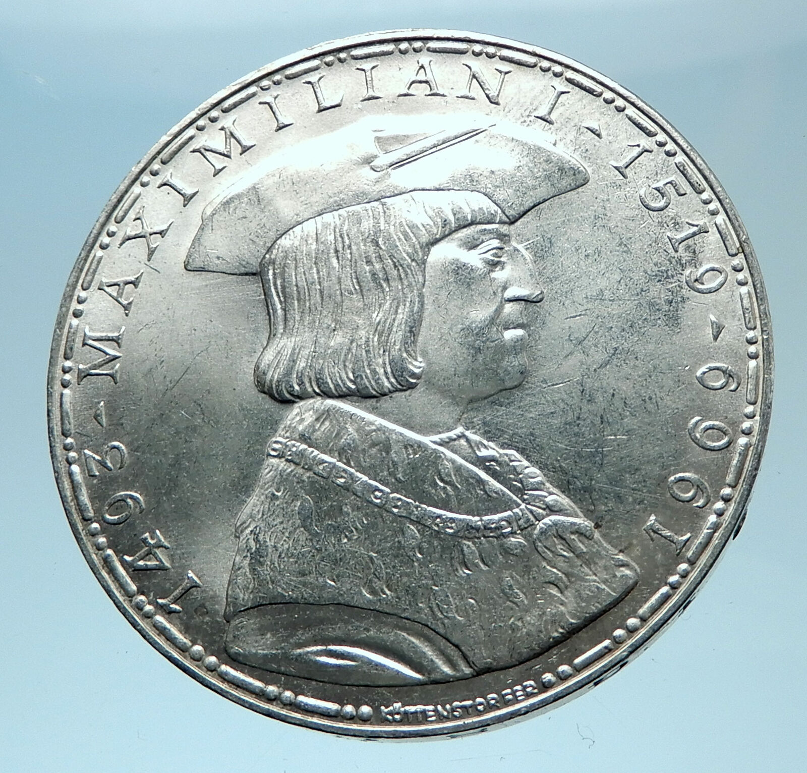 1969 AUSTRIA King Maximilian I Antique Silver 50 Schilling Austrian Coin i77840