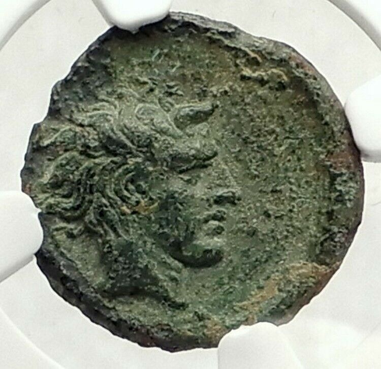 GELA in SICILY Authentic Ancient 420BC Greek Coin w BULL & GELAS NGC i76853