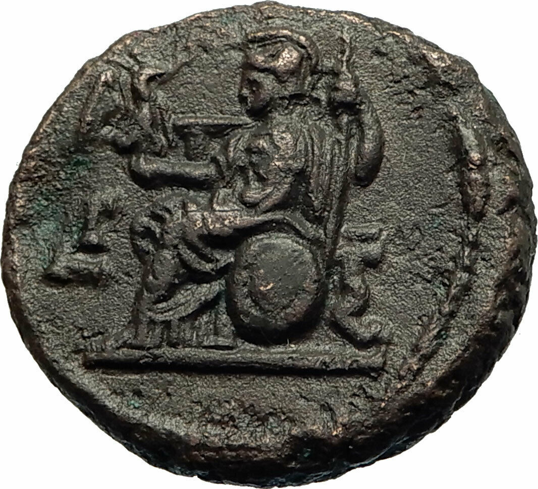 SEVERUS ALEXANDER Authentic Ancient ALEXANDRIA EGYPT Roman Coin ATHENA i76946