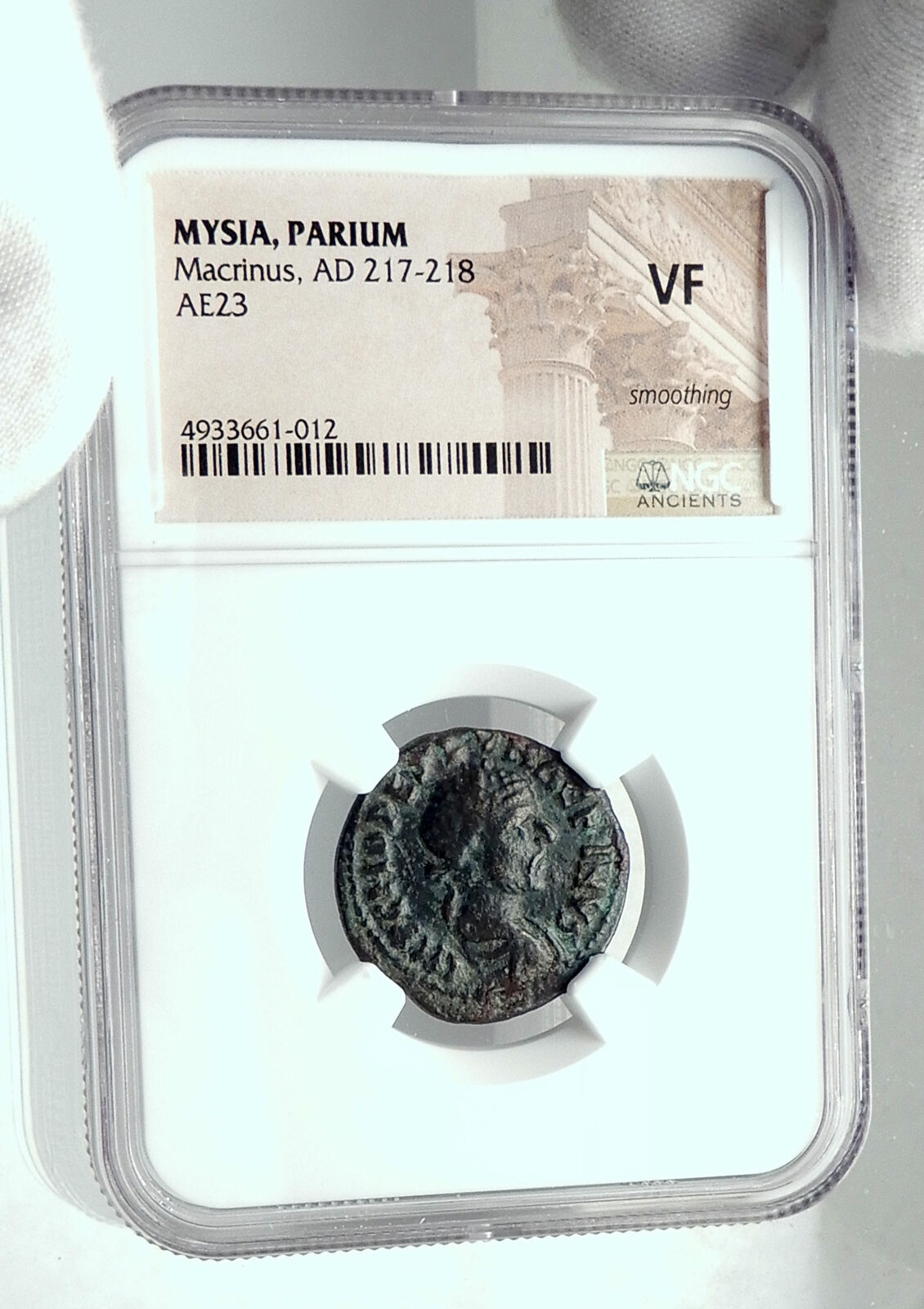 MACRINUS 217AD Parium MYSIA Authentic Ancient Roman Coin CAPRICORN NGC i78728